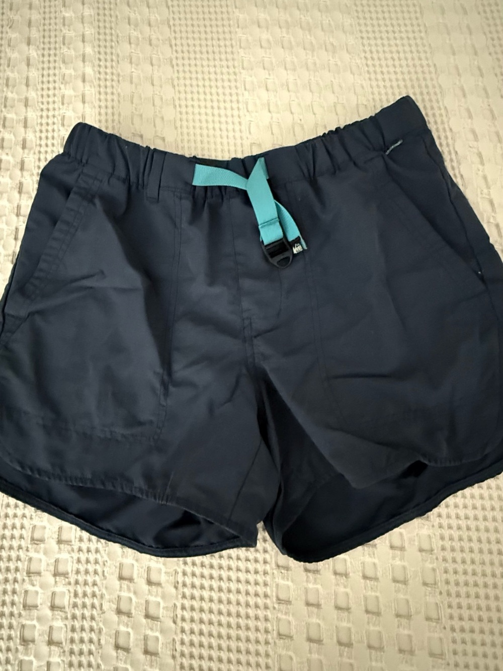 REI - Co-op Navy Hiking Shorts with Teal Drawstring